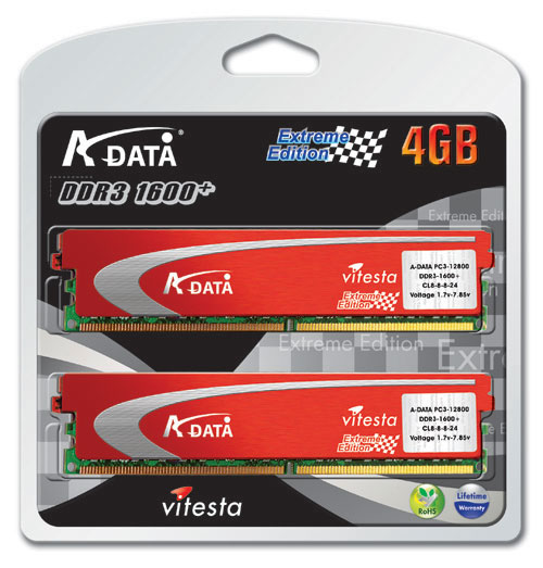  ## A-Data'dan 1600MHz'de Çalışan Vitesta Extreme Serisi DDR3 Bellek Kitleri ##