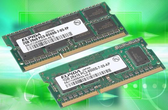  ## Elpida'nın DDR3 SO-DIMM Bellekleri Intel Tarafından Onaylandı ##