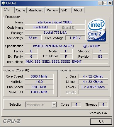  ## CPU-Z v1.47 Kullanıma Sunuldu ##