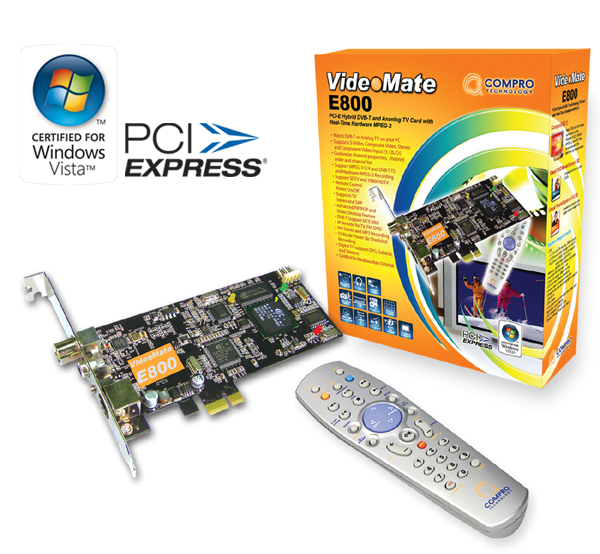 ## Compro'dan PCIe X1 Uyumlu Yeni TV Kartı; VideoMate E800 PCI-E ##