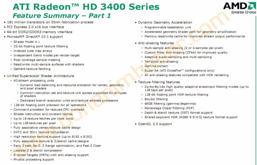  ## ATi HD 3400 Serisi (R620) Hakkında Resmi Bilgi ve Detaylar ##