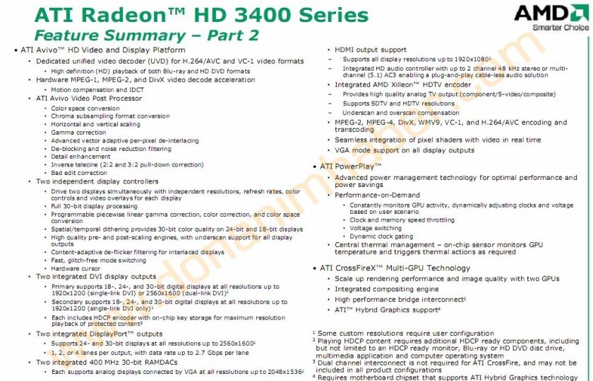  ## ATi HD 3400 Serisi (R620) Hakkında Resmi Bilgi ve Detaylar ##
