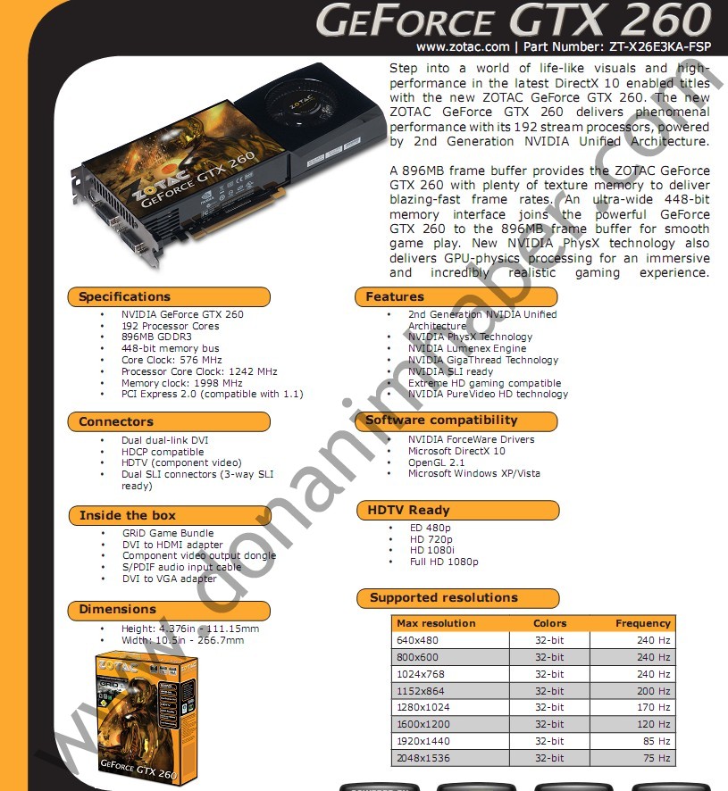  ## DH Özel: ZOTAC GeForce GTX 260 Ortaya Çıktı ##