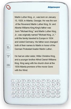 Hanvon'dan 6-inç ekrana sahip elektronik kitap okuyucusu: WISEreader B630