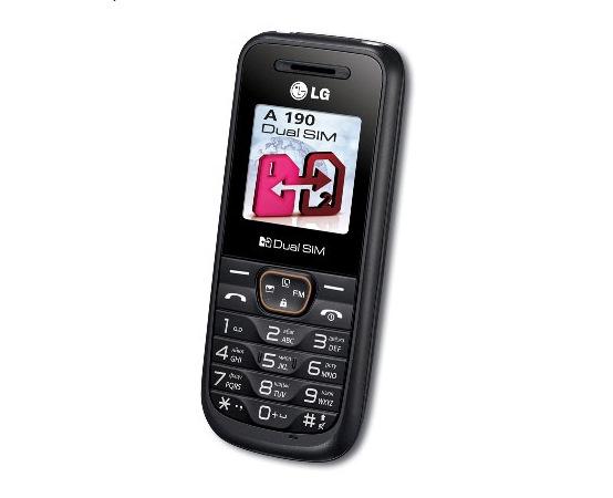 LG Mobile'dan çift sim kart girişine sahip monoblok cep telefonu: A190