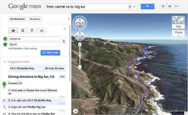 Google Maps helikopterden güzergah görünümü uygulamasını başlatıyor 