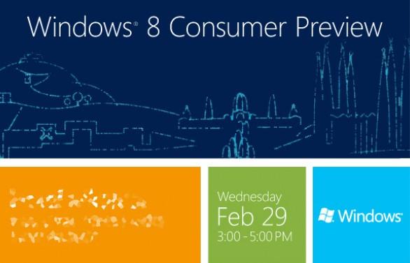 Windows 8 Tüketici Önizleme sürümü 29 Şubat'ta yayınlanıyor