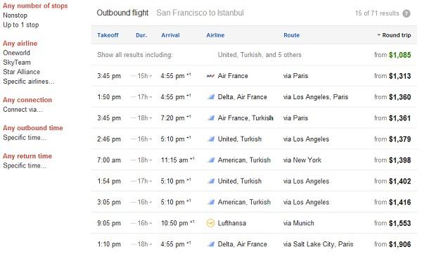Google, uçuş arama özelliği sonuçlarına ulusararası uçuşları da ekliyor