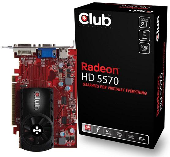 Club3D Radeon HD 5550 ve Radeon HD 5570 modellerini satışa sunuyor