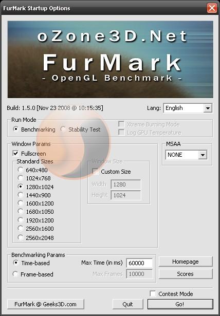 Ekran kartı test uygulaması Furmark'ın 1.5.0 versiyonu yayınlandı
