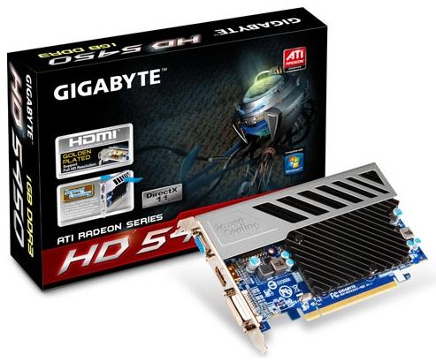 Gigabyte, Radeon HD 5450 tabanlı yeni ekran kartlarını duyurdu