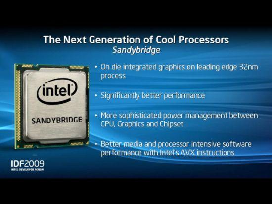 Intel'in Sandy Bridge tabanlı mobil işlemcileri aynı saat hızında %20 daha yüksek performans sunacak