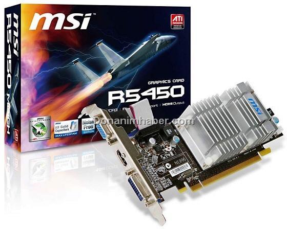 MSI Radeon HD 5450 tabanlı yeni ekran kartlarını duyurdu