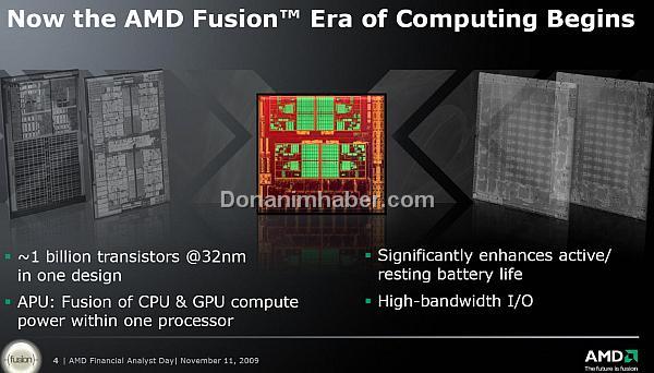AMD Finansal Analist Günü-2: Fusion işlemcilerinde 1 milyar transistör olacak!