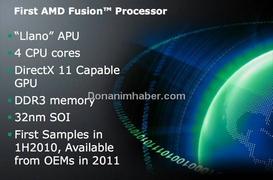 AMD'nin Fusion işlemcileri detaylandı