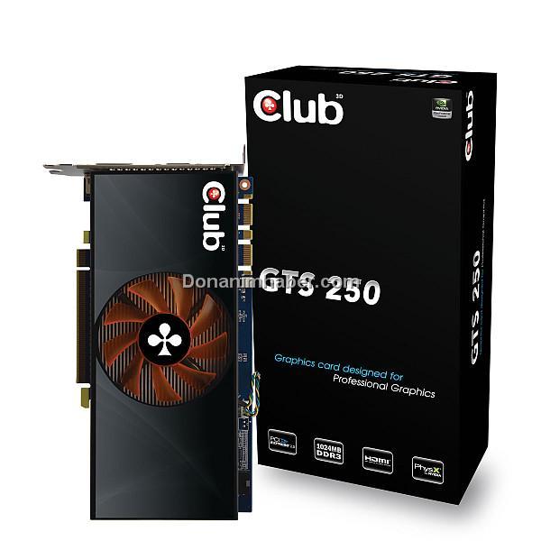 Club3D özel tasarımlı GeForce GTS 250 modelini satışa sunuyor