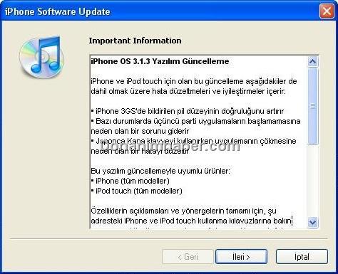 Apple, iPhone OS 3.1.3'ü yayınladı