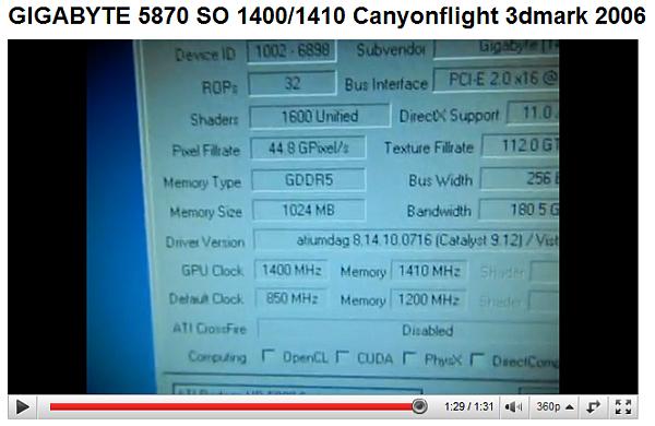 Gigabyte'ın Radeon HD 5870 Super Overclock modeli 1400MHz GPU hızına ulaştı