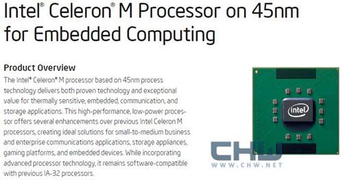 Intel Celeron M serisine ultra-düşük güç tüketimli yeni bir model ekliyor