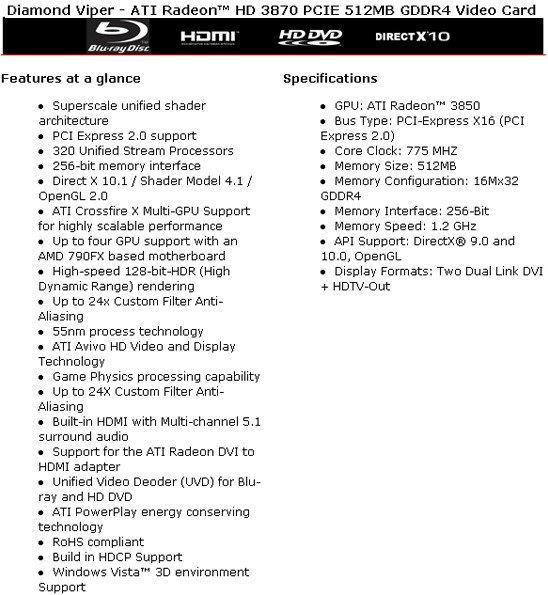 ATi Radeon HD 3850 ve HD 3870'in detayları ortaya çıktı