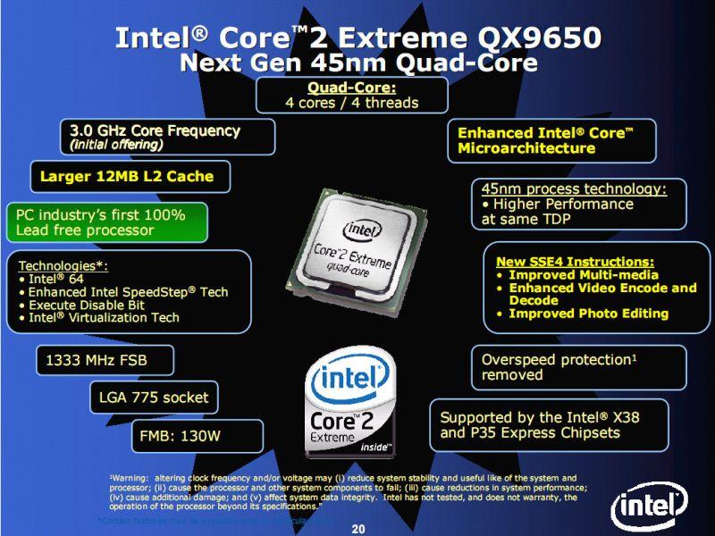 Intel Core 2 Quad 9650 kilitli çarpan ile geliyor