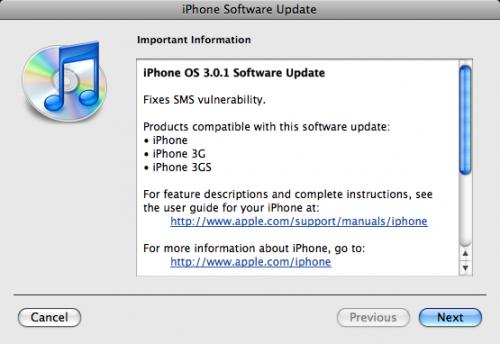 Apple,iPhone OS 3'ün ilk güncellemesini yayınladı
