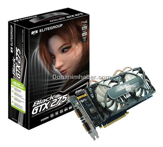 ECS GeForce GTX 275 Black modelini kullanıma sunuyor
