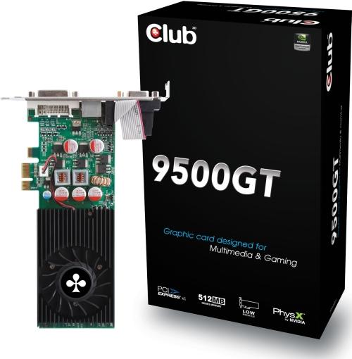 Club 3D PCIe x1 ara birimiyle uyumlu GeForce 9500GT modelini satışa sunuyor