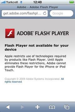 Adobe iPhone için özel 'Get Flash' sayfası hazırladı 