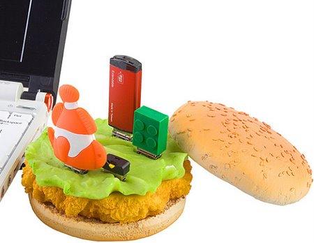 Brando'dan tavuk burger tasarımlı ve 4 portlu USB hub