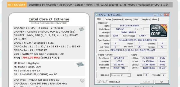 Ve Core i7 980X Extreme Edition da 7GHz kulübüne katıldı