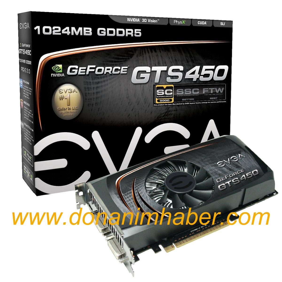 EVGA'nın GeForce GTS 450 SuperClocked modeli de detaylandı