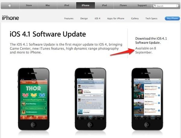 iOS'un 4.1 sürümü 8 Eylül'de kullanıma sunulabilir