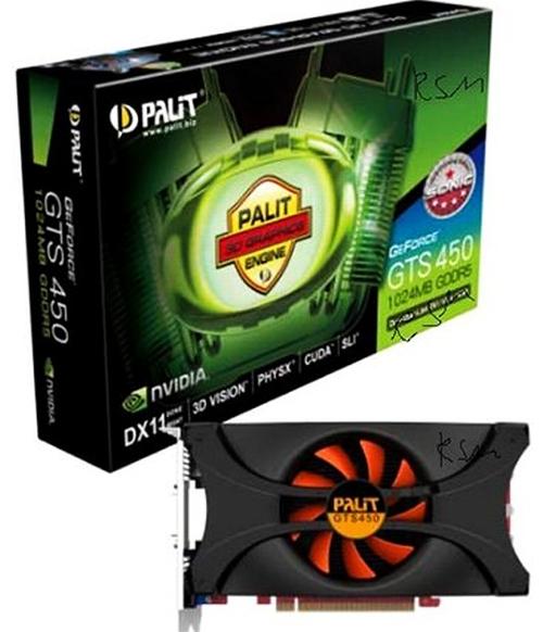 Palit özel tasarımlı GeForce GTS 450 modelini kullanıma sunuyor