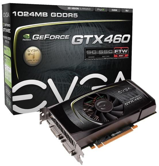 EVGA'dan 850MHz'de çalışan iki yeni GeForce GTX 460 FTW