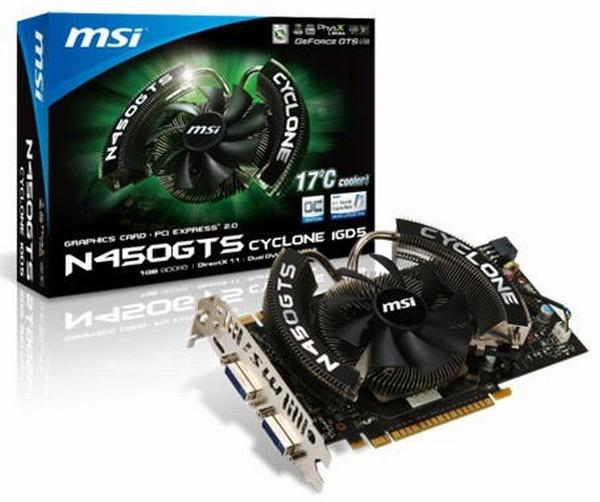 MSI özel tasarımlı GeForce GTS 450 Cyclone modelini duyurdu
