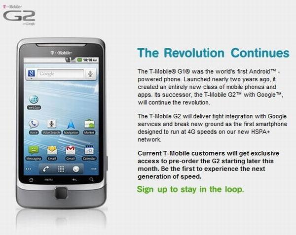 T-Mobile Android 2.2'li yeni telefonu G2'yi ön-siparişe sundu