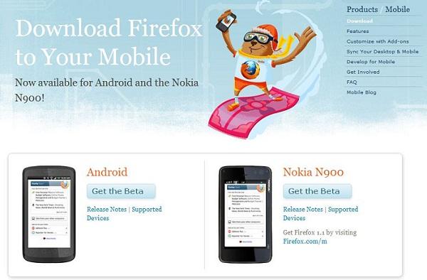 Mozilla, Android ve Maemo için Firefox 4'ün betasını yayınladı