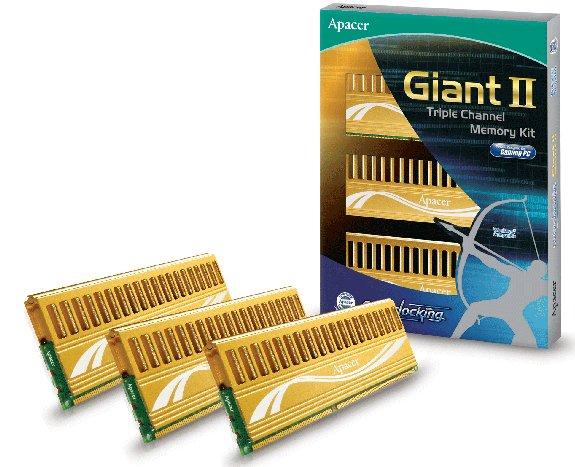 Apacer Giant II serisi 8GB ve 12GB kapasiteli DDR3-2000MHz bellek kitlerini duyurdu