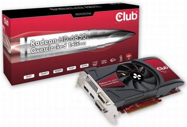 Club3D özel tasarımlı Radeon HD 6850 Overclock Edition modelini duyurdu