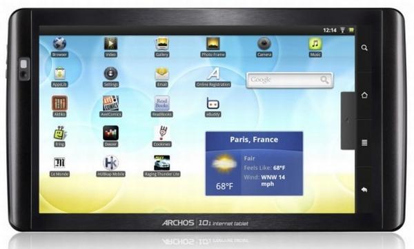 Archos, Android 2.2 tabanlı 10-inç tablet bilgisayarını satışa sunuyor