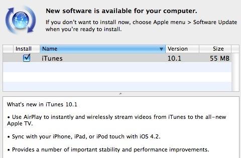 Apple, iTunes 10.1'i yayınladı