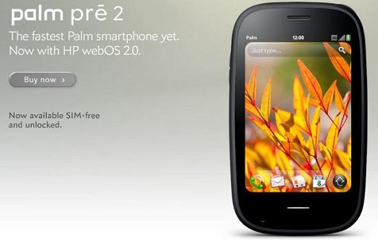 HP Palm'ın webOS 2.0'lı telefonu Pre 2, İngiltere'de satışa sunuldu
