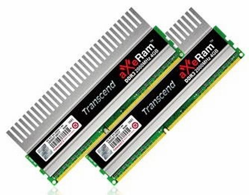 Transcend 2000MHz'de çalışan 8GB DDR3 bellek kiti hazırladı