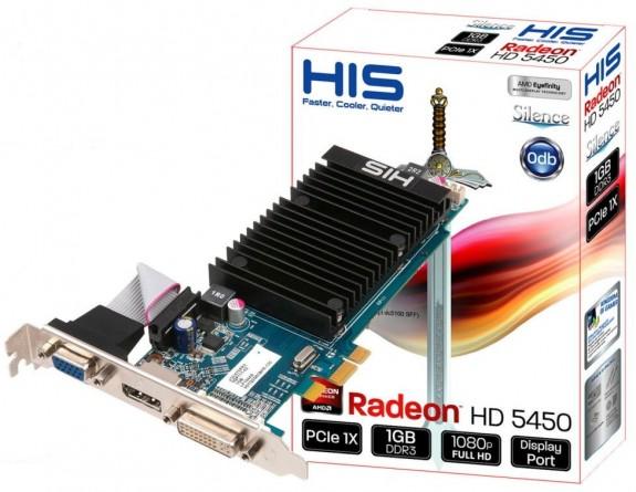 HIS, PCIe x1 ara birimini kullanan Radeon HD 5450 modelini duyurdu