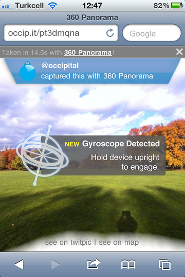 iOS'in tarayıcısı Safari'nin jiroskop sayesinde arttırılmış gerçekçilik yeteneğine sahip olduğu ortaya çıktı