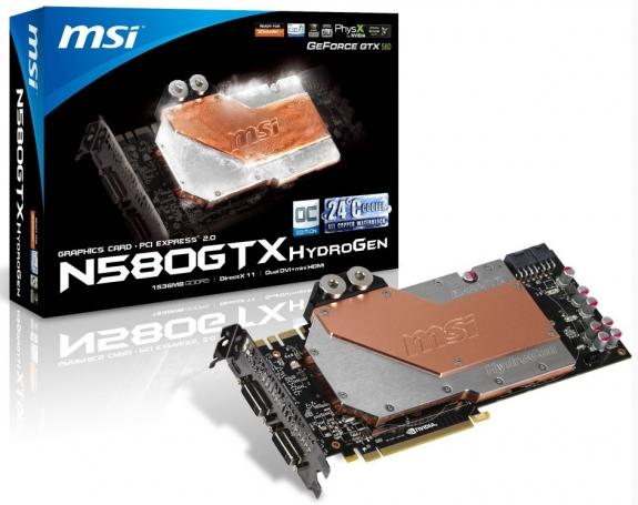 MSI'ın su soğutmalı GeForce GTX 580 HydroGen modeli ön-sipariş listelerinde