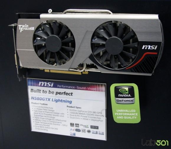 MSI, GeForce GTX 580 Lightning modelini sergiliyor