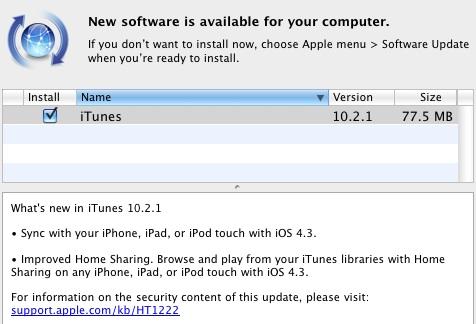 Apple, iTunes 10.2.1'i yayınladı; iOS 4.3 bugün yayınlanabilir.