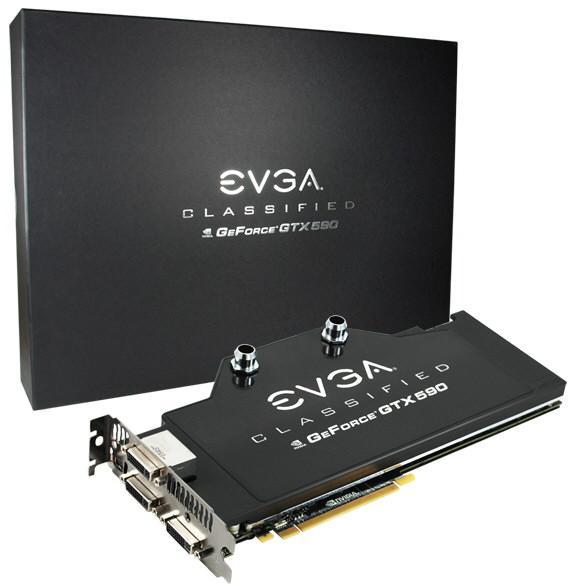 EVGA su soğutmalı GeForce GTX 590 modelini ve Quad SLI paketlerini duyurdu